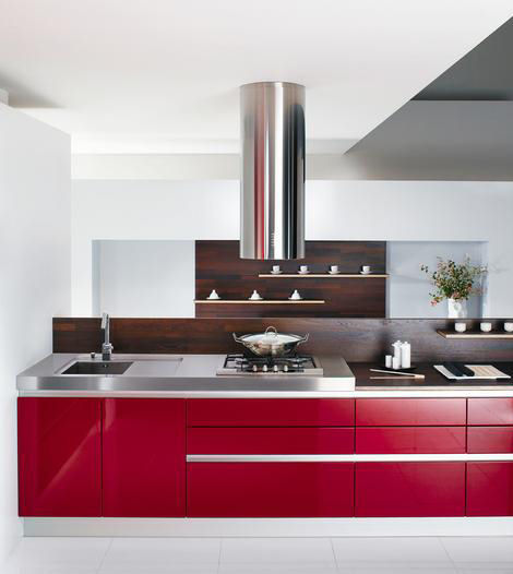 Красный в дизайне кухни