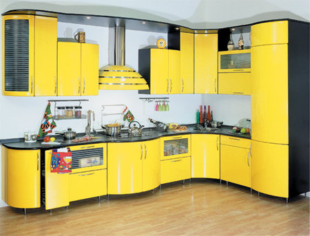 Желтый в дизайне кухни
