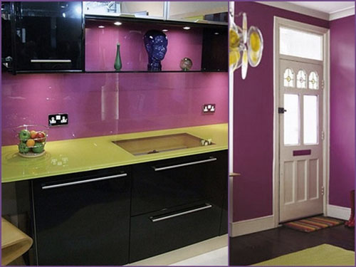 Фиолетовый и сиреневый цвет в дизайне кухни