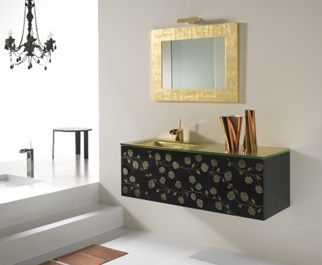 Золотая мебель для ванной комнаты 